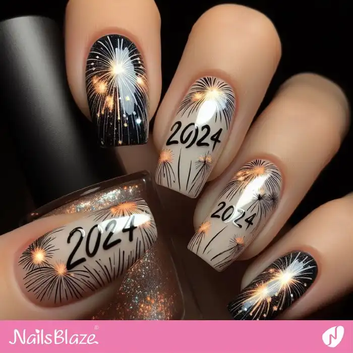 New Year Firework Nails |  2024 Nails - NB1342